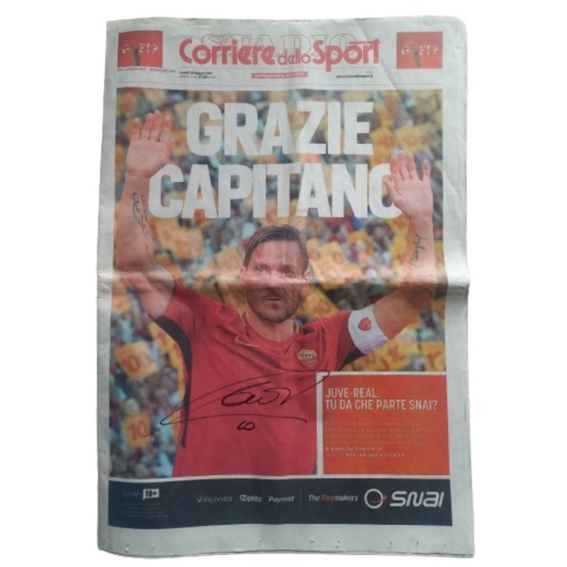 Corriere dello Sport "Grazie Capitano" - Signed by Francesco Totti