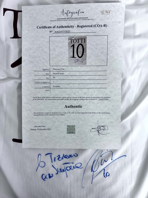 Autographe Original Totti - Roma Italia - Photo Dédicacée
