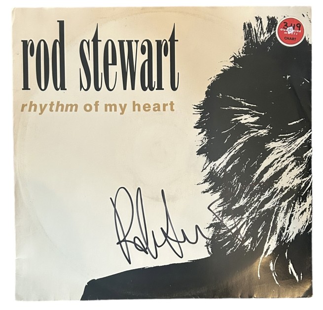 Rod Stewart Firmato Rhythm Of My Heart 12" Vinile