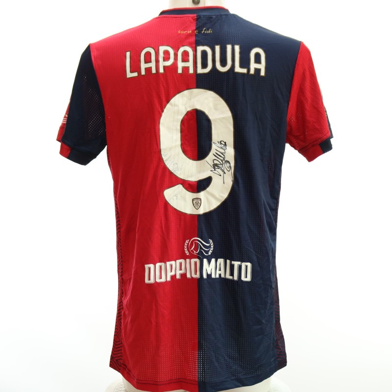 Lapadula's Signed Unwashed Shirt, Cagliari vs Roma 2024