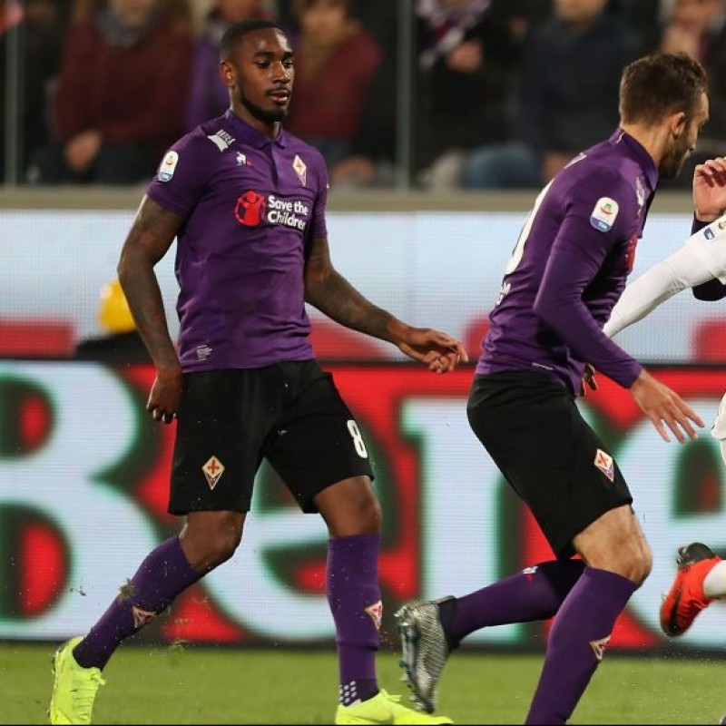 Maglia Gerson indossata Fiorentina-Juventus, Patch Mandela