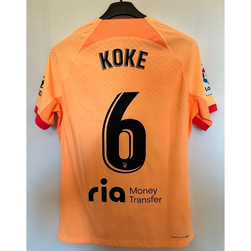 Koke's Atletico Madrid Match-Issued Shirt, 2022/23