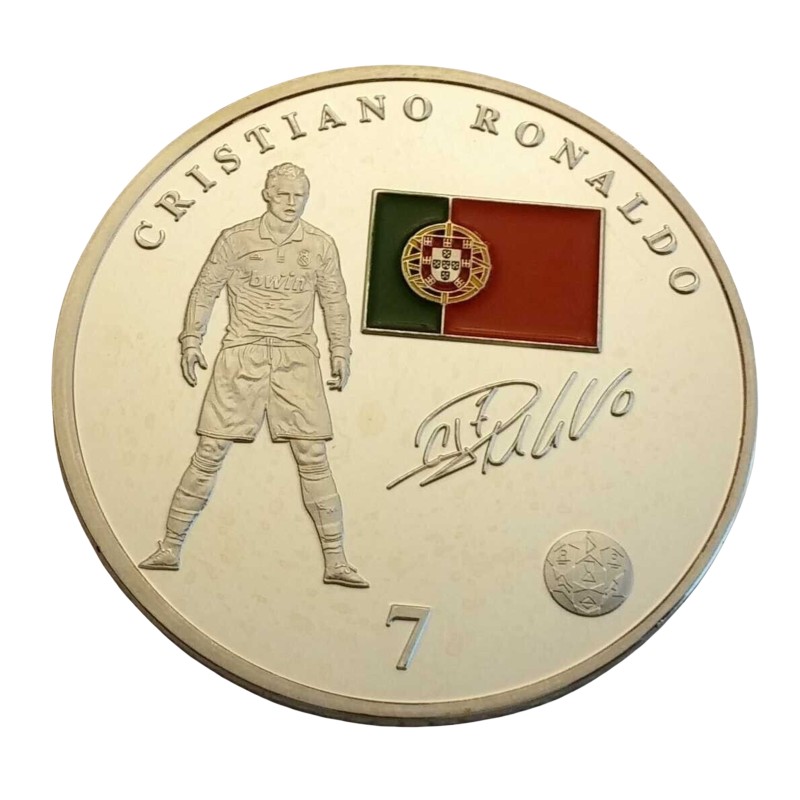 Moneta Cristiano Ronaldo placcata in argento