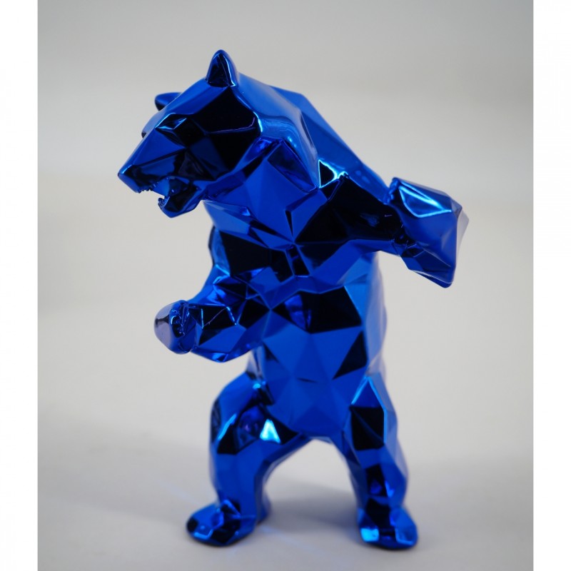'Standing Bear (Blue)' Sculpture by Richard Orlinski