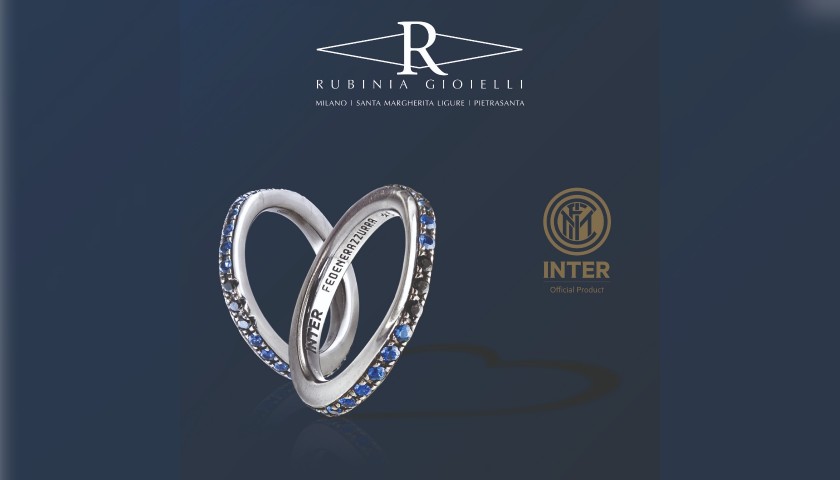 Black and Blue Inter Ring by Rubinia Gioielli
