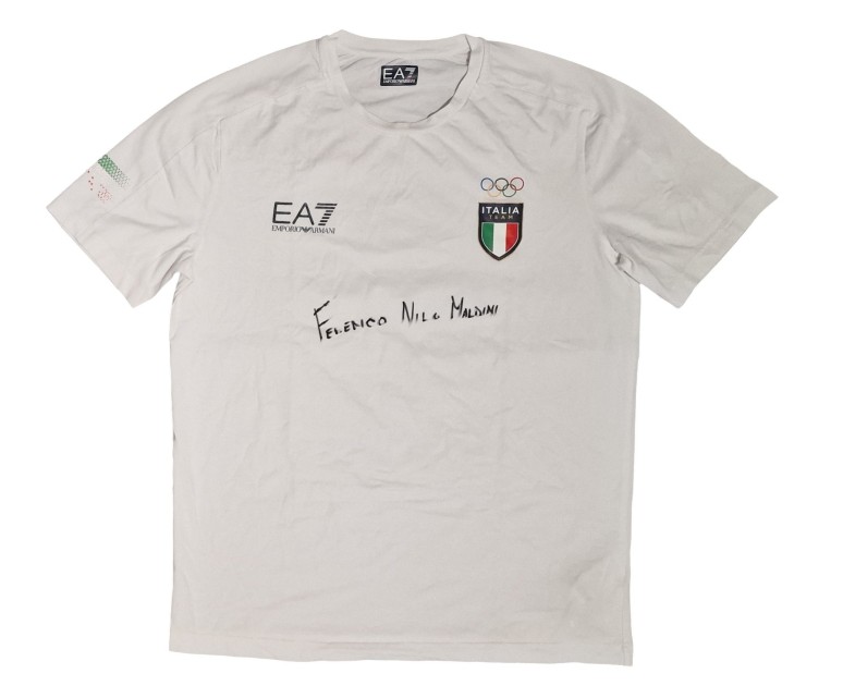 Armani T-Shirts worn by Federico Nilo Maldini - Mediterranean Games 2022