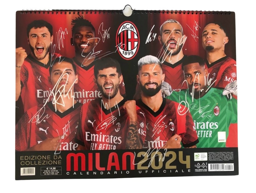 Calendario ufficiale Milan 2024 - Autografato dai giocatori