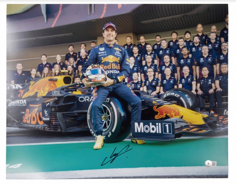 Sergio Perez Signed Team Photograph