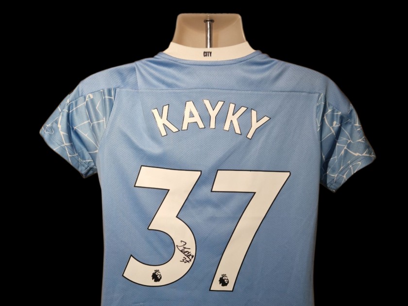 Kayky Signed Manchester City 2020-21 Official Home Football Shirt COA
