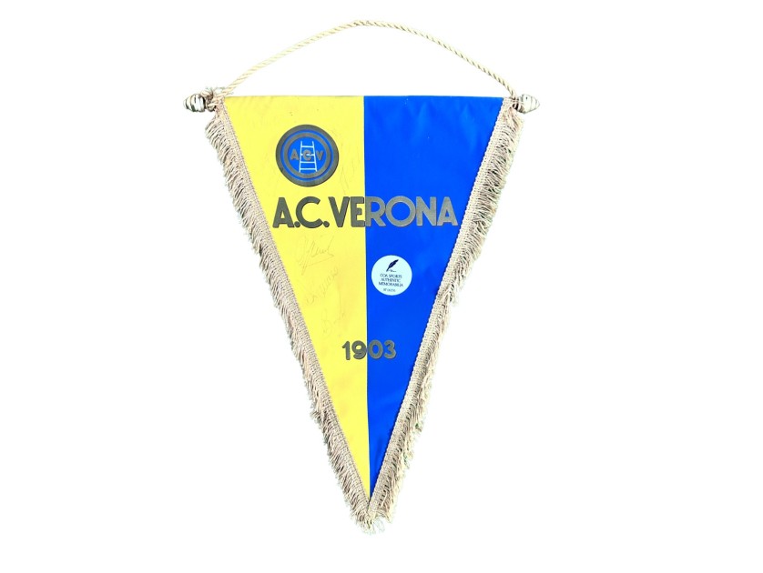 Hellas Verona Official Pennant, 1984/85 - Signed by the Team