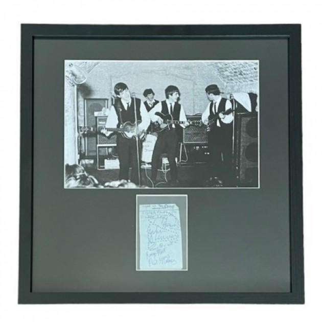 The Beatles Signed Diary Page Cut Display