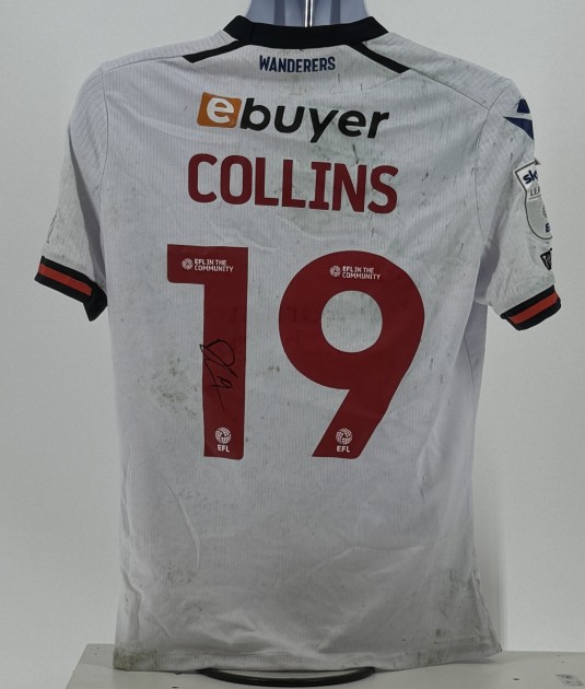 Aaron Collins' Bolton Wanderers Signed Match Worn Shirt, vs Birmingham City