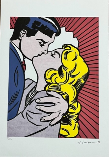 Roy Lichtenstein Signed "Kiss III" 