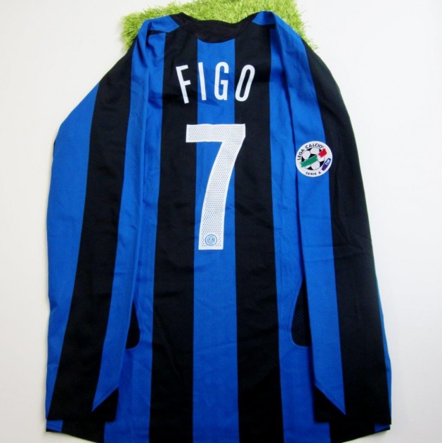 Figo match issued/worn shirt special sponsor, Inter-Lazio Serie A 2005/2006