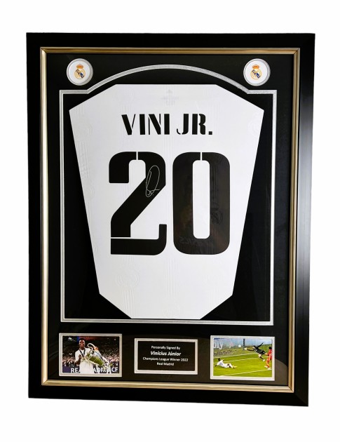 Vinicius Jr. Real Madrid Signed and Framed Shirt