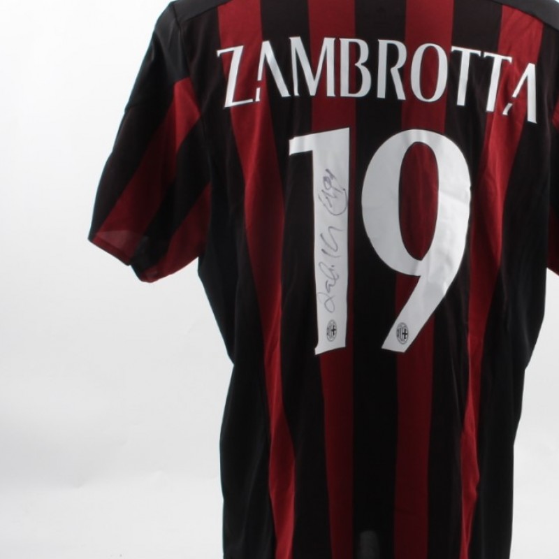 Zambrotta Milan glories shirt, worn in Shanghai friendly match - signed