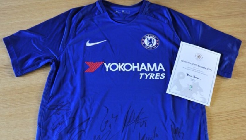 Official shirt signed by members of the Chelsea FC first team
