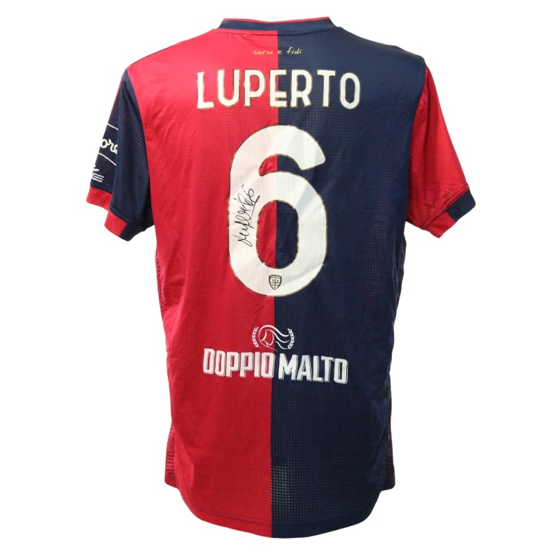 Luperto's Signed Unwashed Shirt, Cagliari vs Hellas Verona 2024