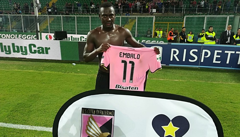 Embalo's Match-Worn and Signed Shirt from Palermo-Pro Vercelli 2017/18