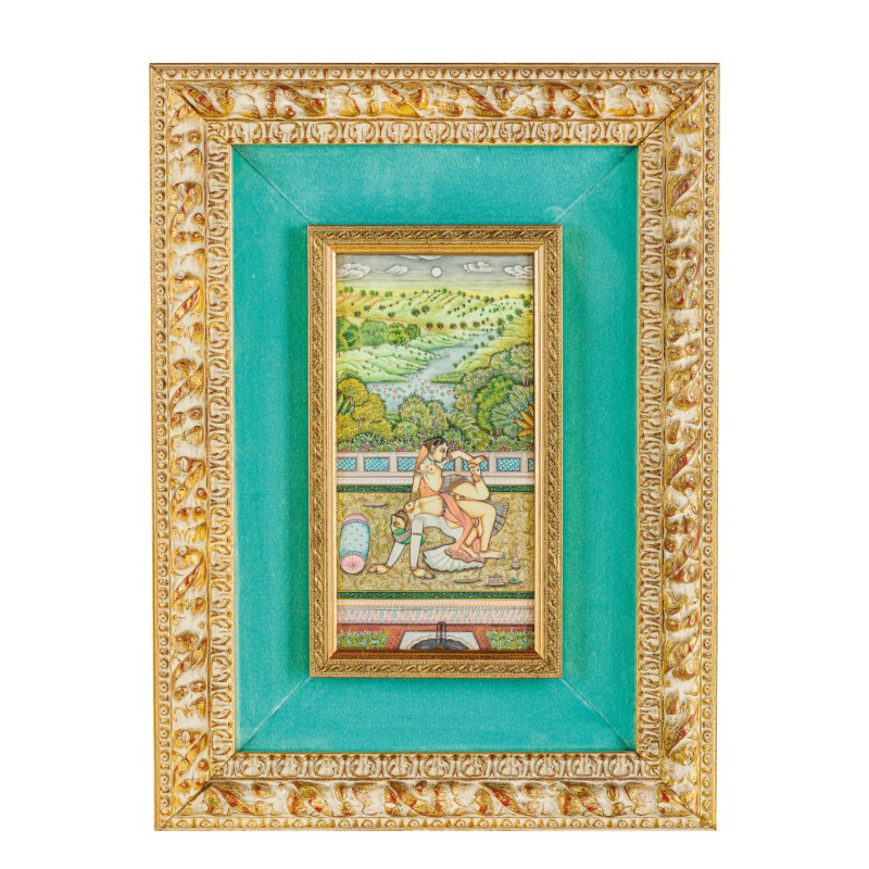 Framed Kamasutra Panel 19th-20th Century - From the Personal Collection of Gina Lollobrigida