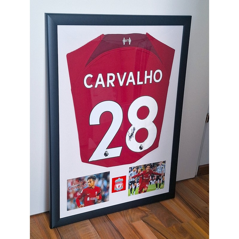 Fabio Carvalho's Liverpool FC Signed And Framed Home Shirt