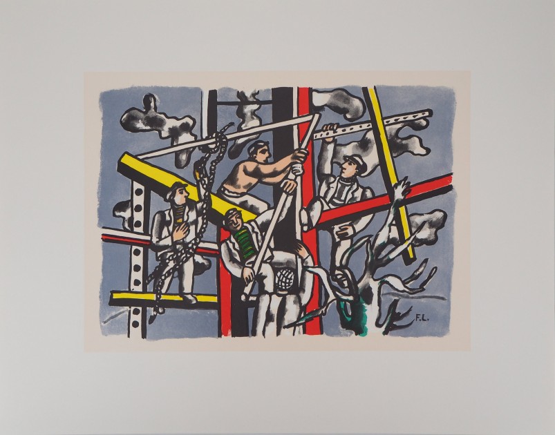 'The Builders' Lithograph by Fernand Léger