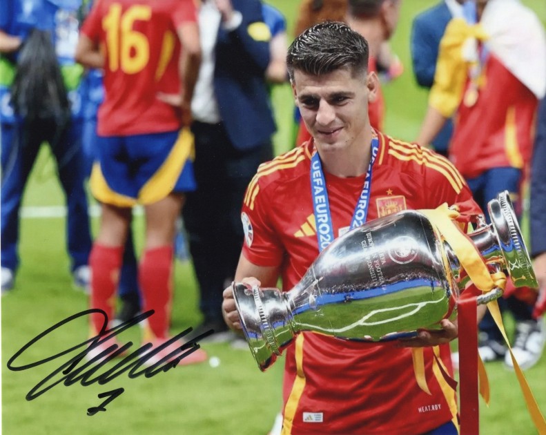 Photograph Signed by Alvaro Morata