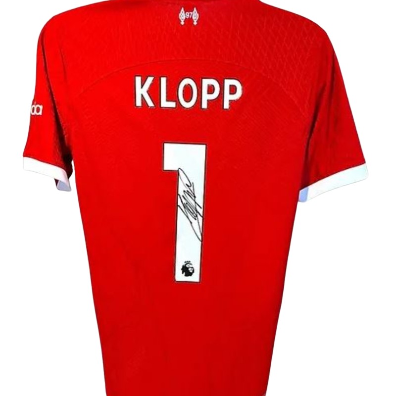 Maglia ufficiale del Liverpool 2023/24 autografata da Jurgen Klopp