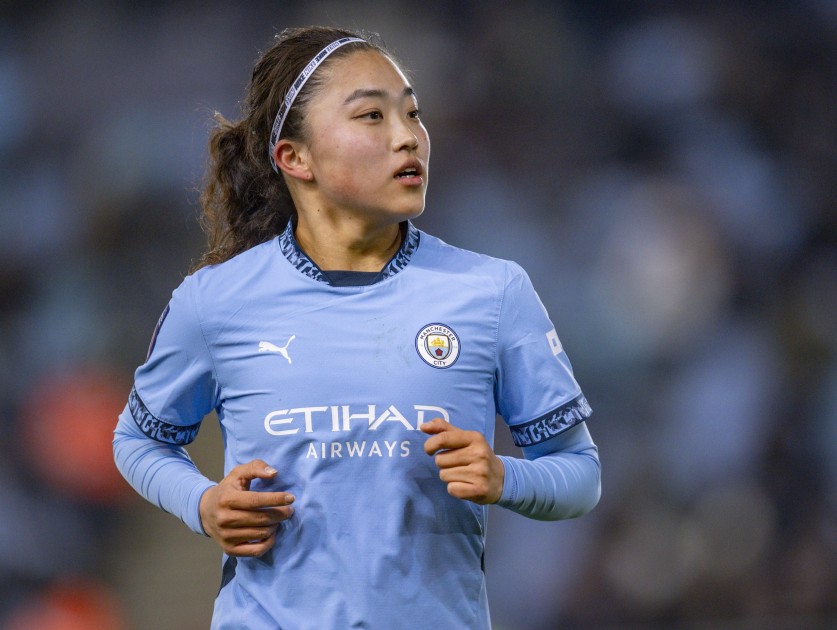 Aemu Oyama's Barclays WSL Match Worn Signed Shirt from Manchester City v Everton