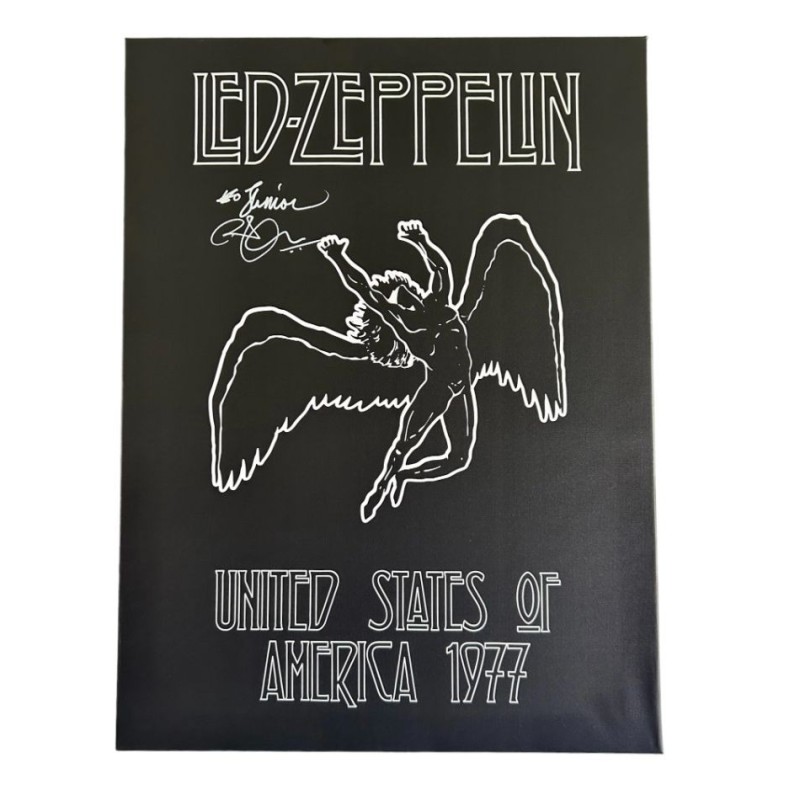 Robert Plant of Led Zeppelin Signed Box Canvas