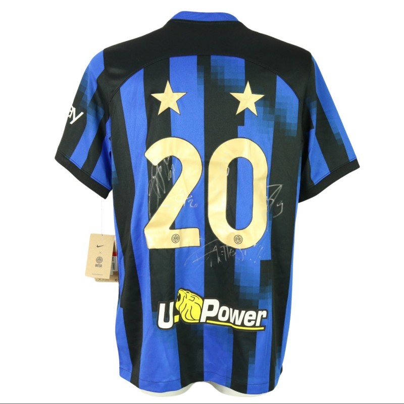Scudetto Official Inter Milan Shirt, 2023/24 - Signed by the players