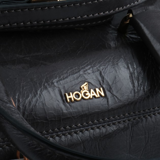 Borsa a mano in pelle nera, realizzata da Hogan
