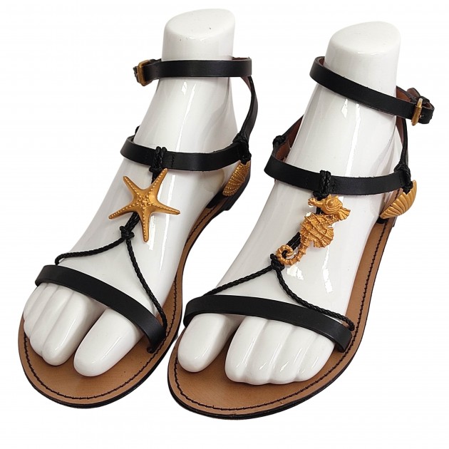 Valentino Women's Leather Sandals with Nautical Decorations