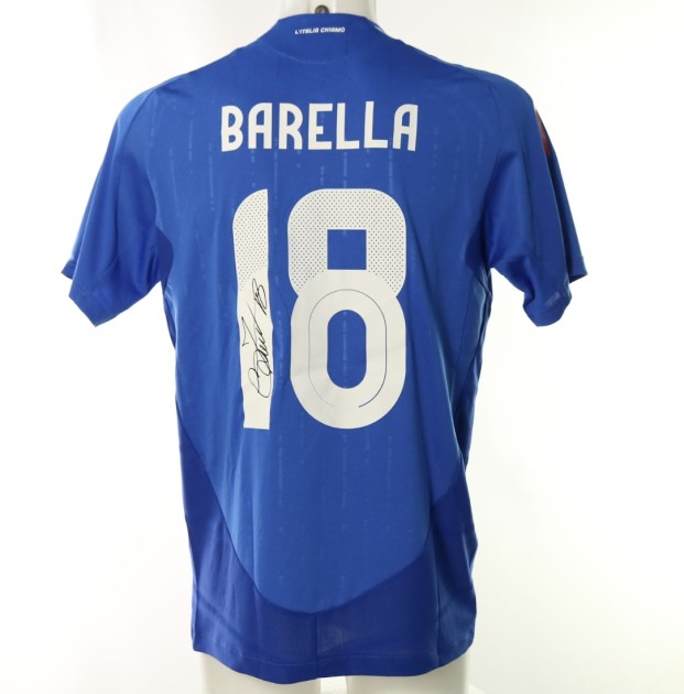 Barella Official Italy Signed Shirt, 2024/25