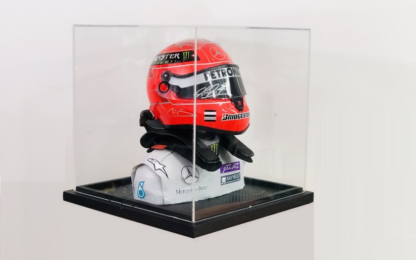 Michael Schumacher Signed Mercedes Scale Replica Helmet