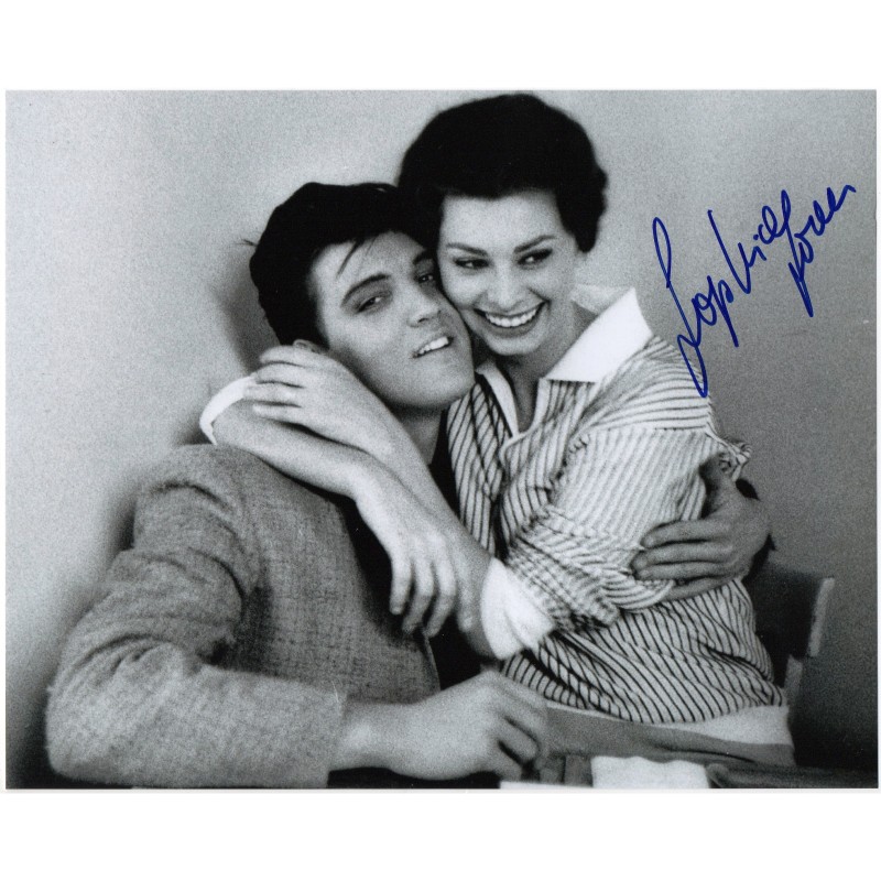 Fotografia di Sophia Loren ed Elvis Presley - Autografata