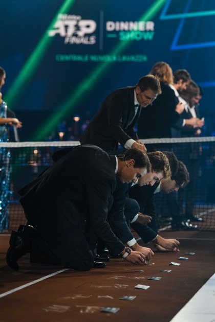 Lot of Court from the Nitto ATP Finals signed by the Green Group Tennis Players