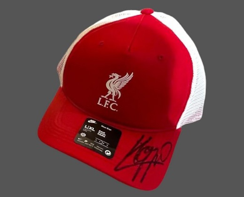 Cappellino ufficiale Liverpool autografato da Jürgen Klopp 