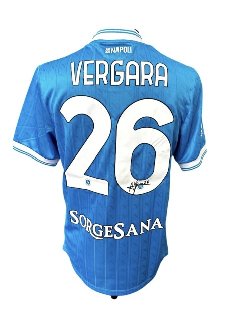 Vergara's Signed Special Shirt, Napoli vs Bologna Italian Supercup Finals 2025
