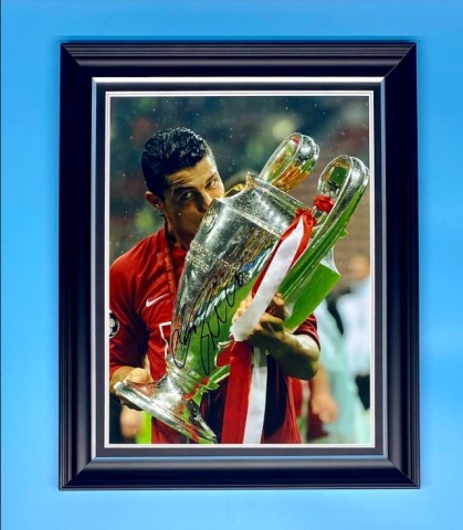 Cristiano Ronaldo's Manchester United Signed Photo Display