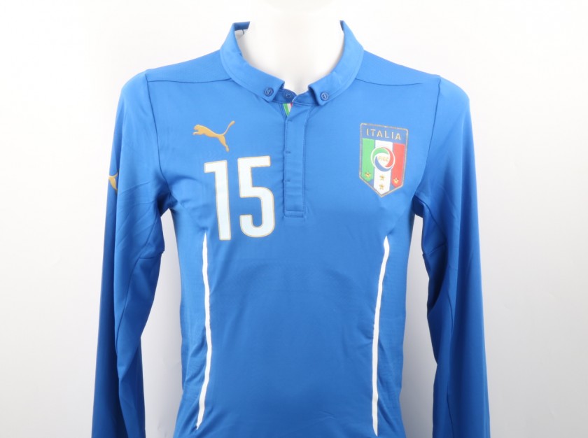 Andrea Barzagli Match issued Shirt, Spain-Italy 2014 - Signed