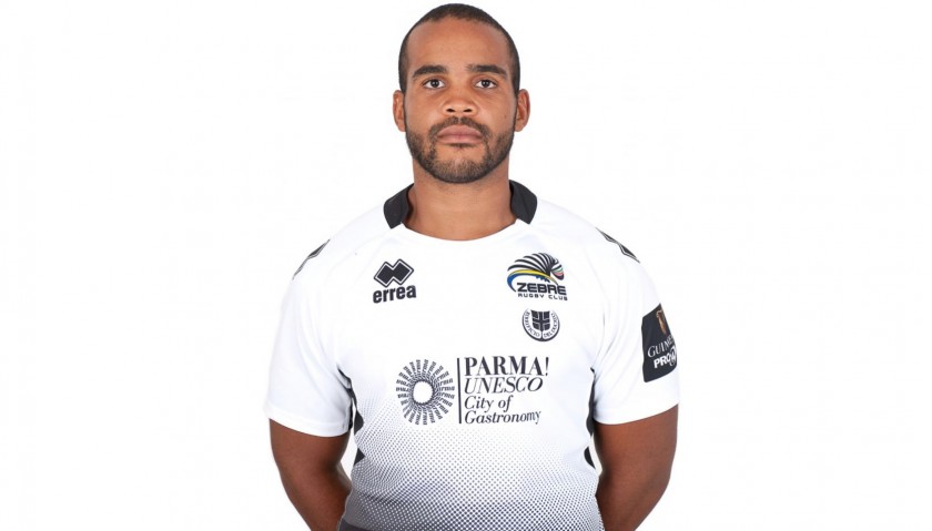 Mbanda's Zebre Rugby Worn and Signed Shirt, 2018