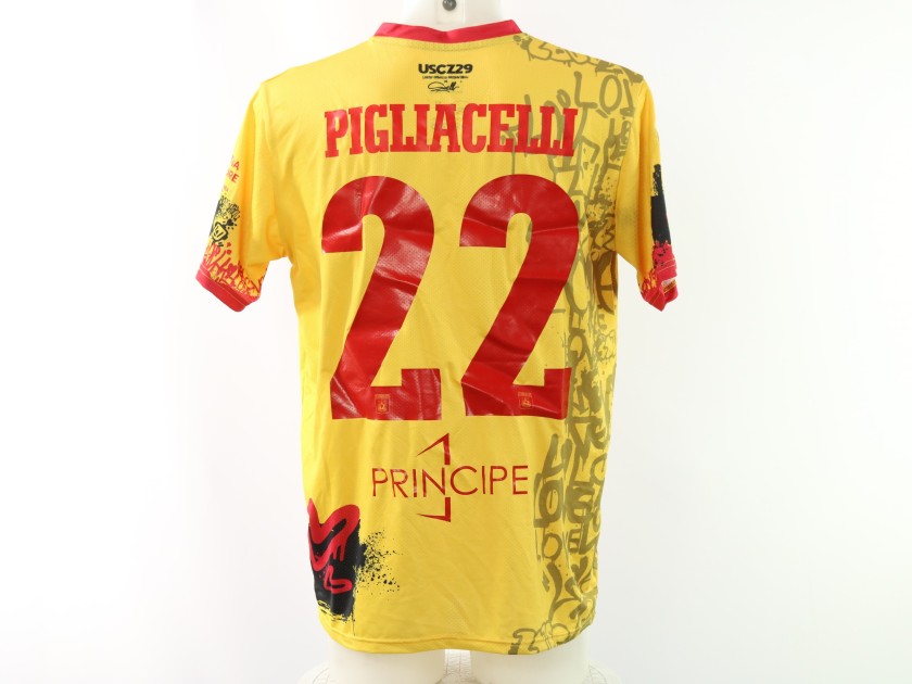 Pigliacelli's Catanzaro vs Brescia Unwashed Match-Wron Shirt, 2024 - Limited Edition