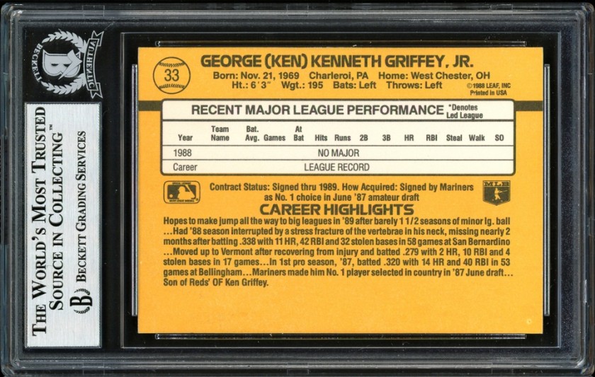 Ken Griffey, Jr. Signed Rookie Card - CharityStars