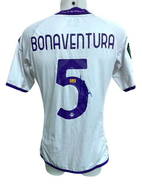 Maglia Preparata Bonaventura Fiorentina, Europa League 2022/23 - Autografata