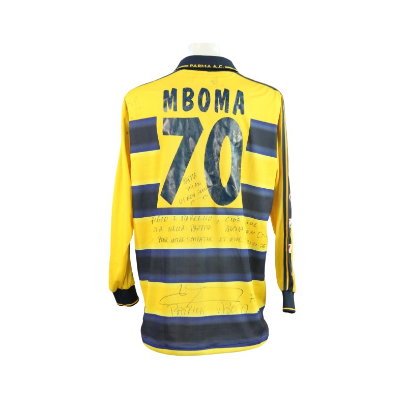 Mboma's Signed Match-Issued Shirt Parma vs Milan 2000