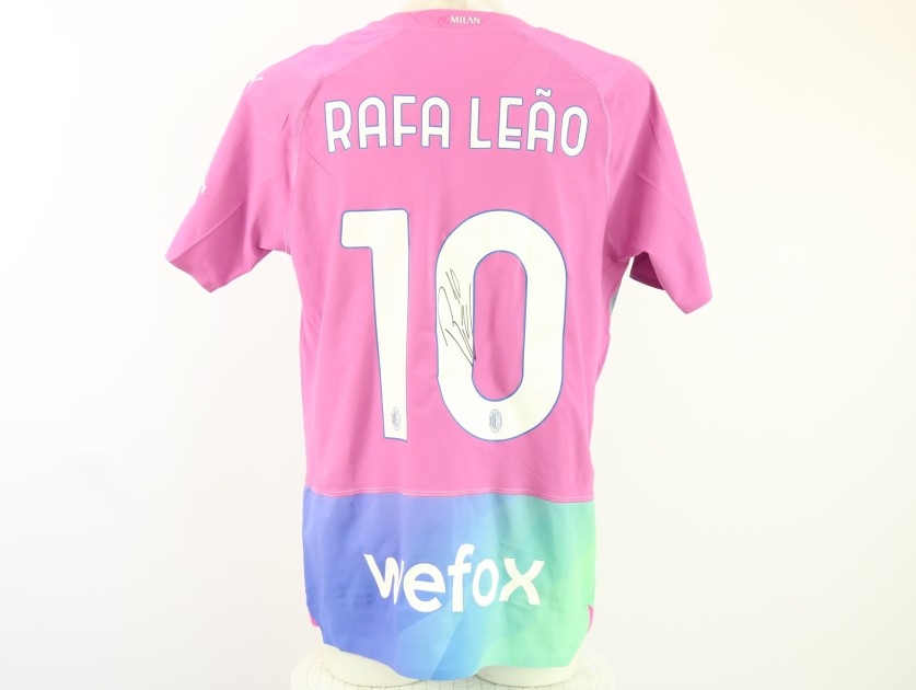 Leao's Milan Signed Match Shirt, 2023/34