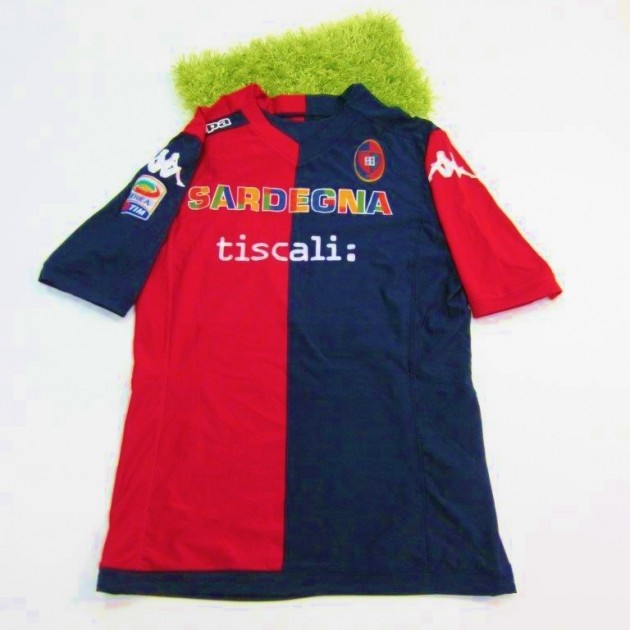 Dessena Cagliari match worn shirt, Cagliari-Sampdoria, Serie A 2014/2015