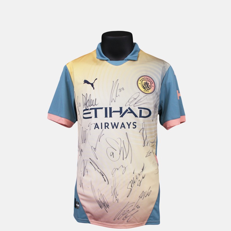 Manchester City Official The Definitely City x Oasis Home Shirt, 2024/25 - Signed by the Squad