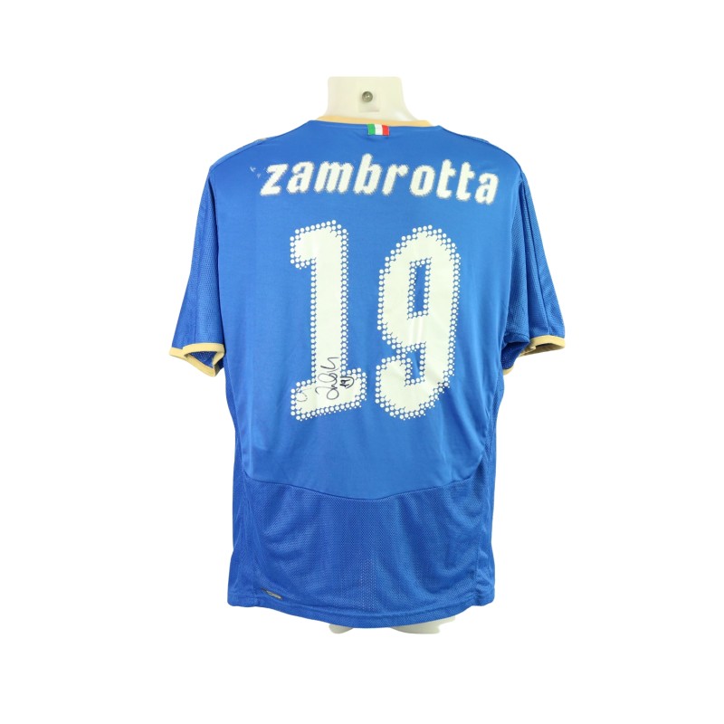 Zambrotta's Italy Signed Match-Issued Shirt, 2008 